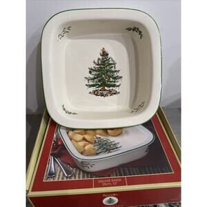 Spode Christmas Tree 10 Inch Fine Porcelain Square Baker